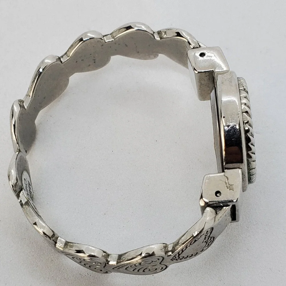 Women's Cuff Watch Hearts Band 26MM Gray‎ Tone 5.5